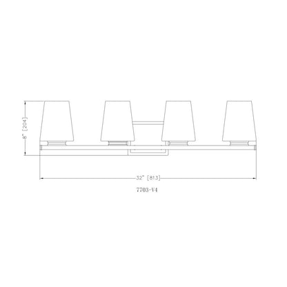 Nextra 4 Light Modern Gold Vanity