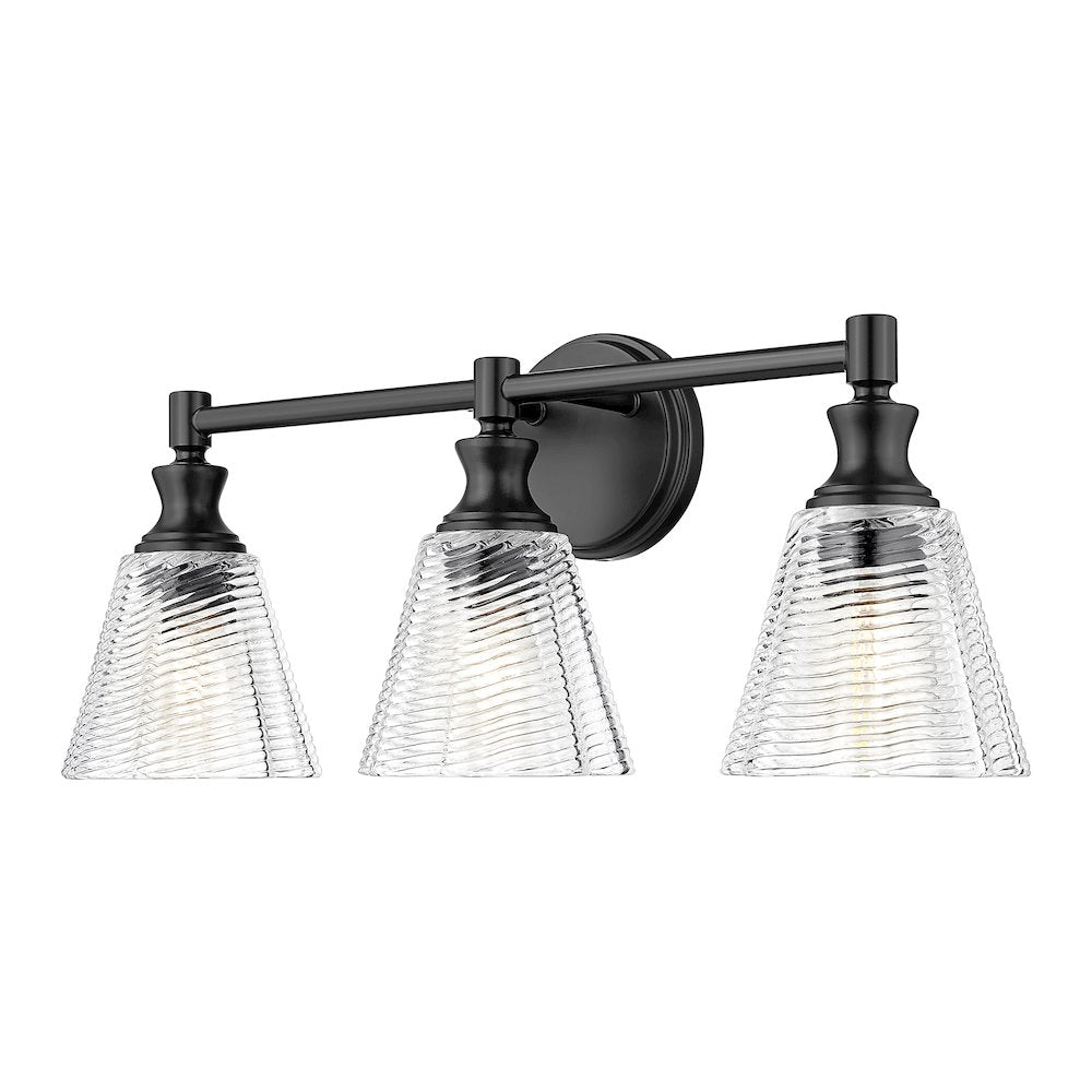 Auden 3 Light Matte Black Vanity