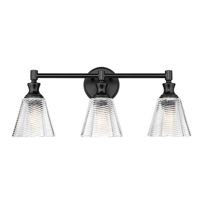 Auden 3 Light Matte Black Vanity
