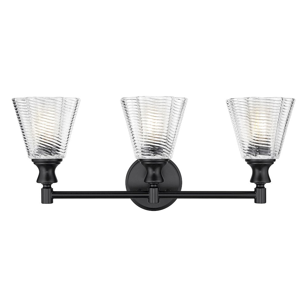 Auden 3 Light Matte Black Vanity