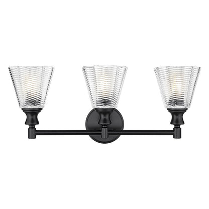Auden 3 Light Matte Black Vanity