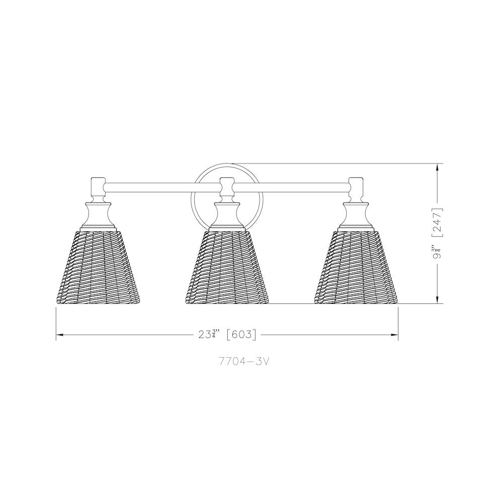 Auden 3 Light Matte Black Vanity