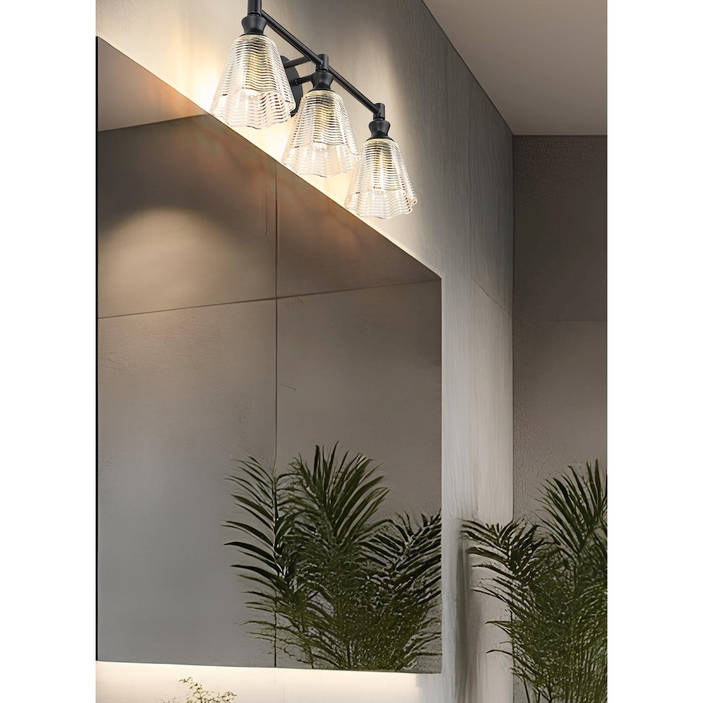 Auden 3 Light Matte Black Vanity