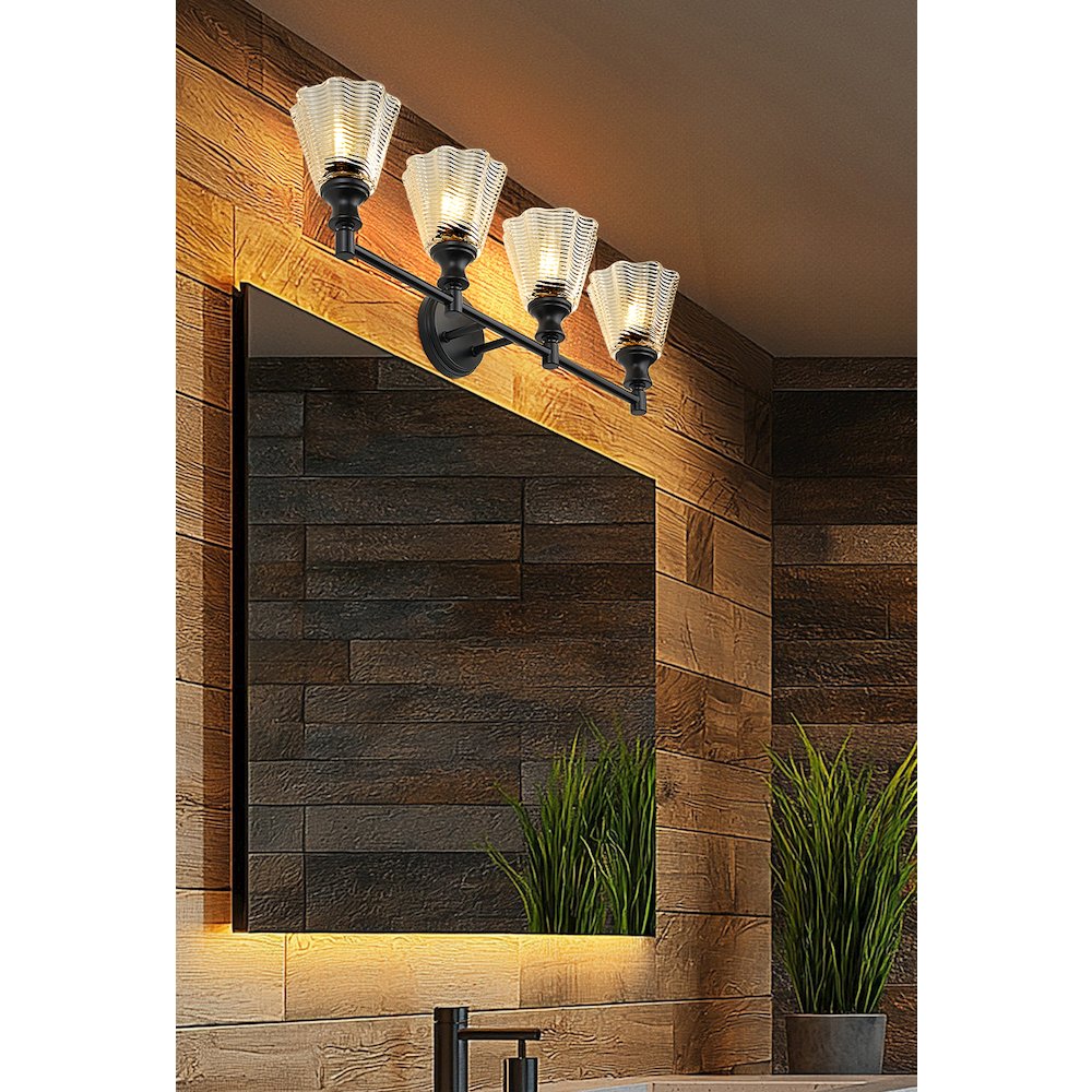 Auden 4 Light Matte Black Vanity