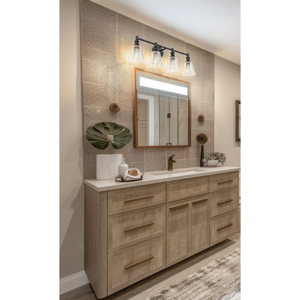 Auden 4 Light Matte Black Vanity