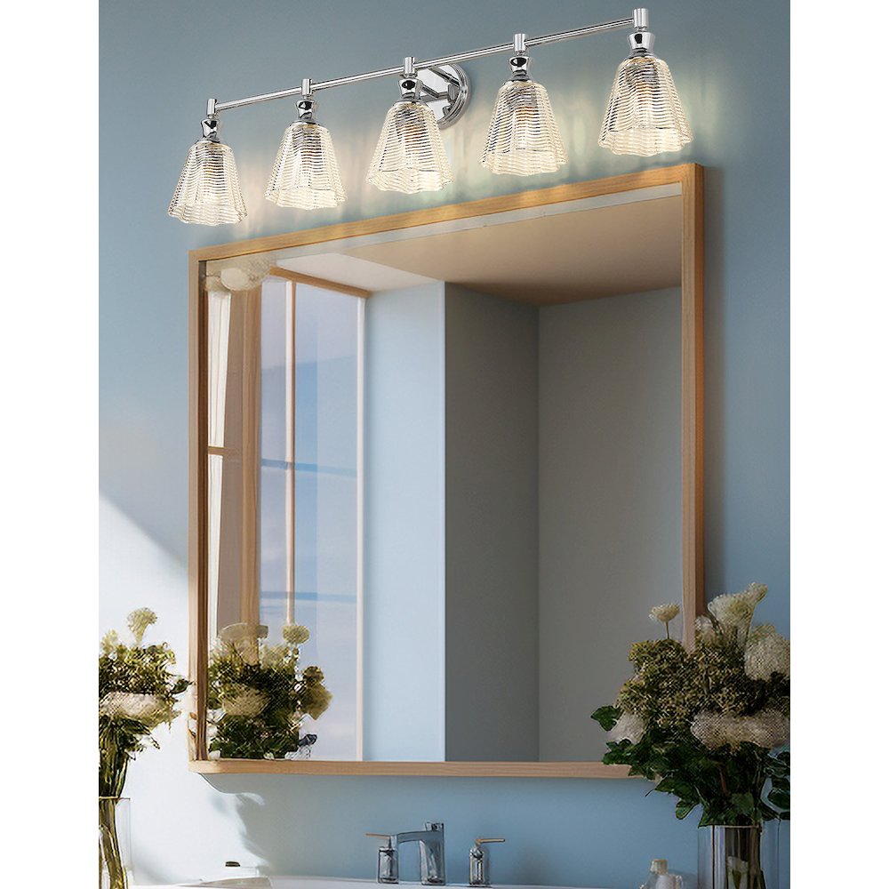 Auden 5 Light Chrome Vanity