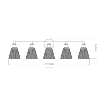 Auden 5 Light Chrome Vanity