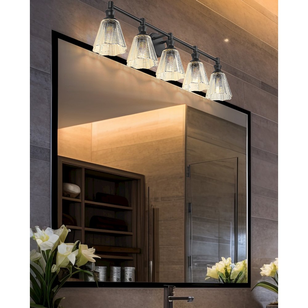 Auden 5 Light Matte Black Vanity
