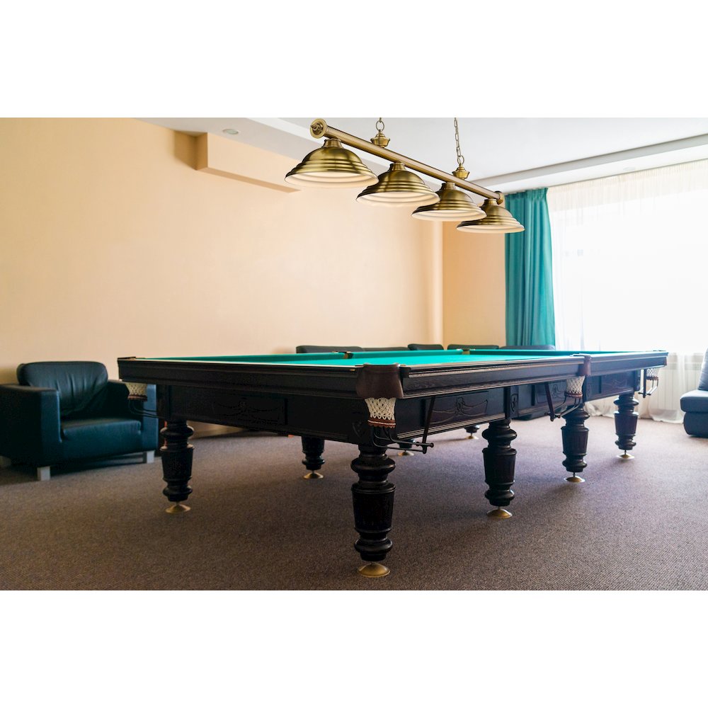 Z-Lite Cordon 4 Light Billiard, Steel Frame, Rubbed Brass Shade Color