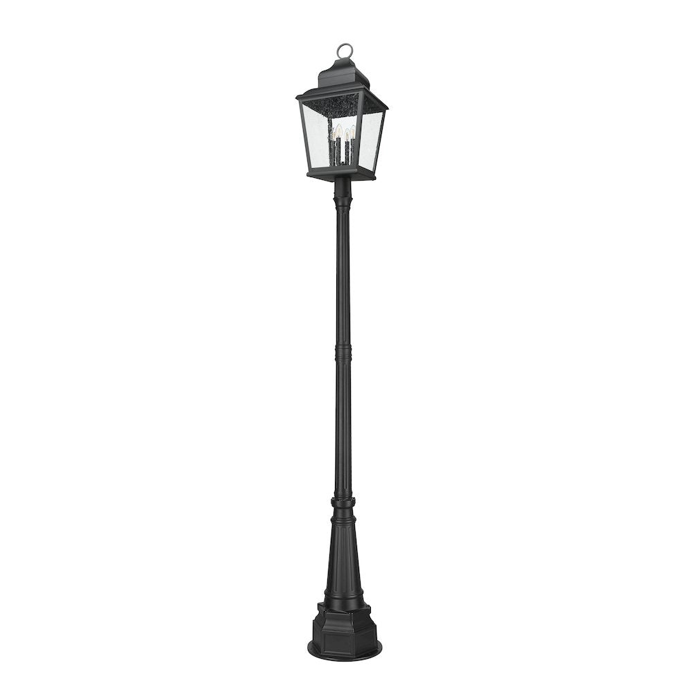 Z-Lite 4 Light Outdoor Post Mounted Fixture, Sand Black