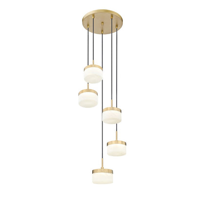 Z-Lite 5 Light Chandelier, Modern Gold