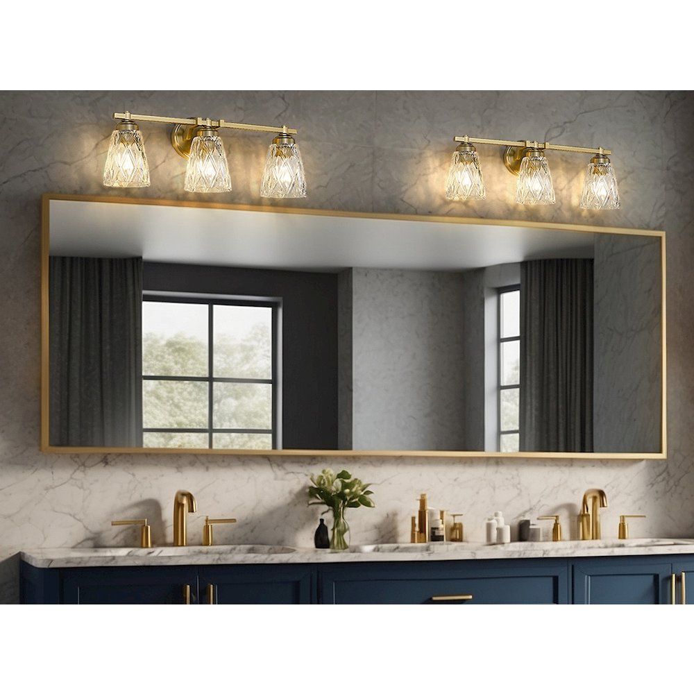 Z-Lite 3 Light Vanity, Modern Gold