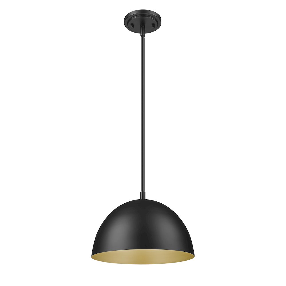 Z-Lite 1 Light Pendant, Matte Black