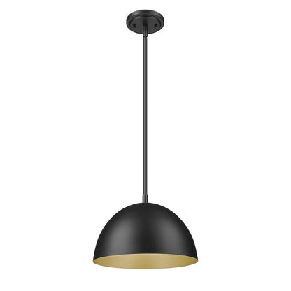Z-Lite 1 Light Pendant, Matte Black