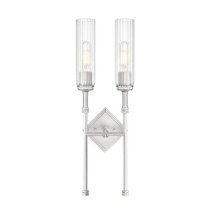 Z-Lite 2 Light Wall Sconce, Brushed Nickel