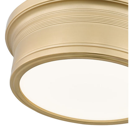 Z-Lite 1 Light Flush Mount, Modern Gold