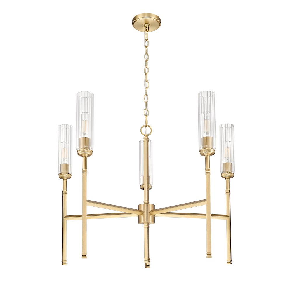 Z-Lite 5 Light Chandelier, Modern Gold