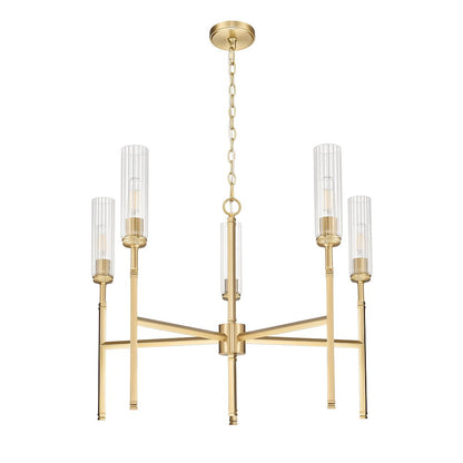 Z-Lite 5 Light Chandelier, Modern Gold