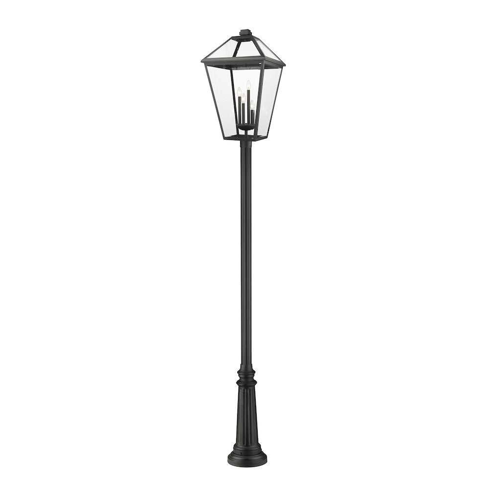 Z-Lite Talbot 4 Light Outdoor Post Mounted Fixture, Black