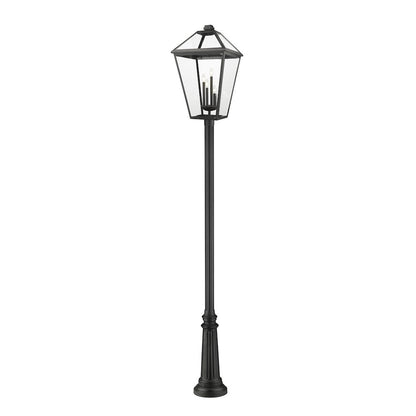 Z-Lite Talbot 4 Light Outdoor Post Mounted Fixture, Black