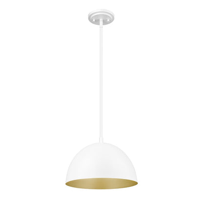 Z-Lite 1 Light Pendant, Matte White