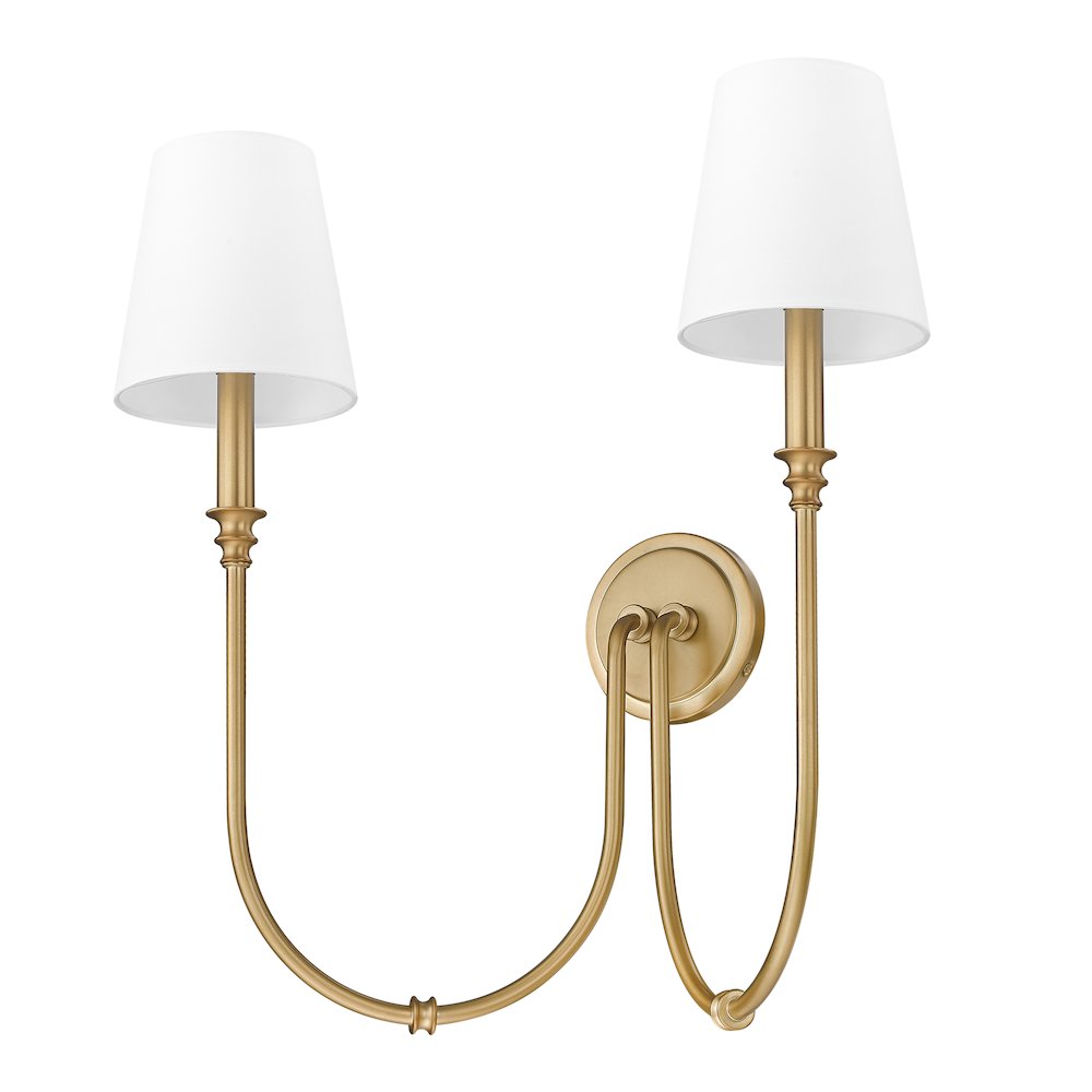 Z-Lite 2 Light Wall Sconce, Rubbed Brass