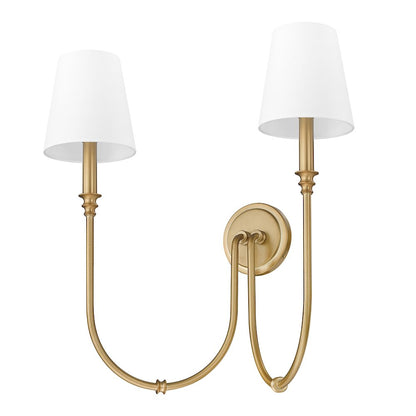 Z-Lite 2 Light Wall Sconce, Rubbed Brass