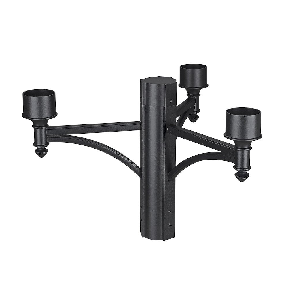 Z-Lite 3 Light Outdoor Posts + Hardware, Black Frame Finish