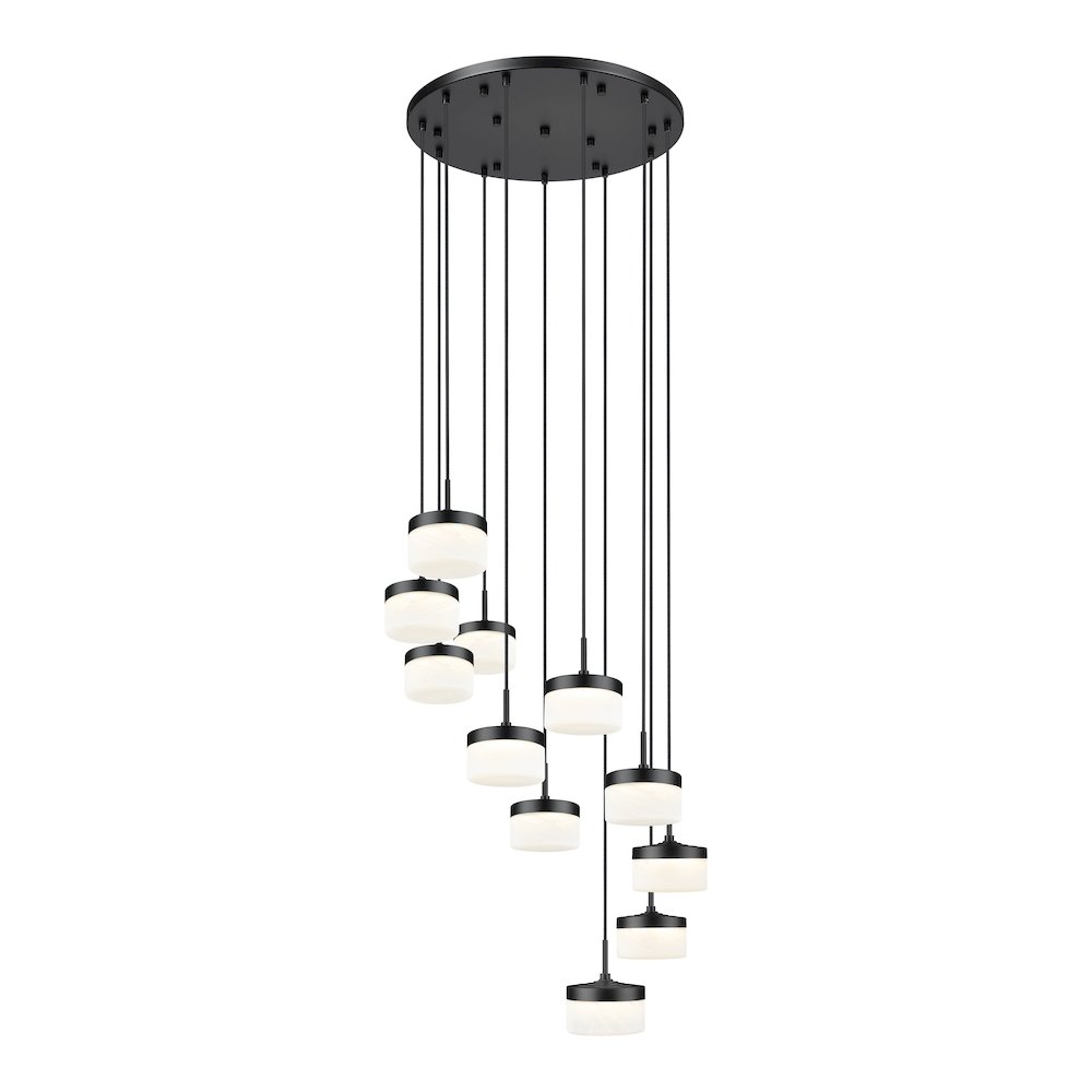 Z-Lite 11 Light Chandelier, Matte Black