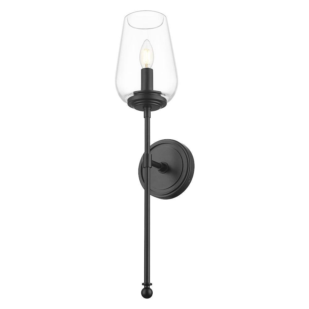Z-Lite 1 Light Wall Sconce, Matte Black