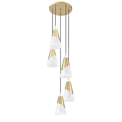 Z-Lite Aimie 5 Light Chandelier, Modern Gold