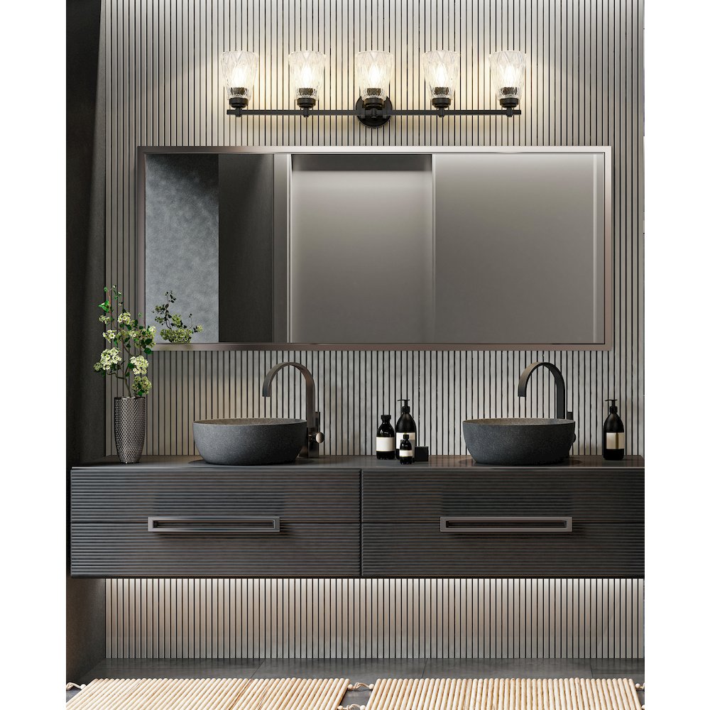 Z-Lite 5 Light Vanity, Matte Black