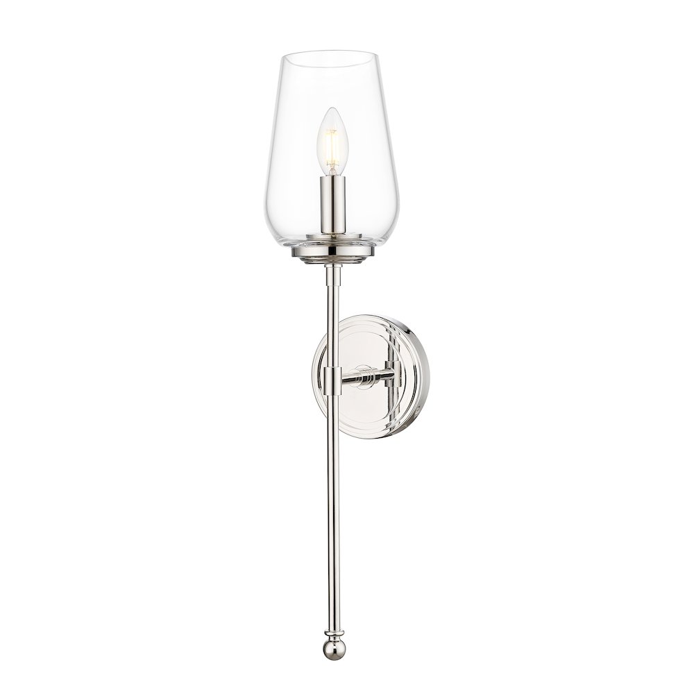 Z-Lite 1 Light Wall Sconce, Polished Nickel