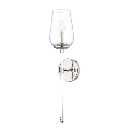 Z-Lite 1 Light Wall Sconce, Polished Nickel