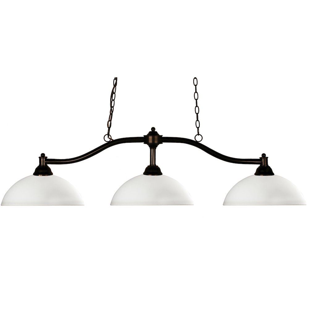 Z-Lite Chance 3 Light Billiard, Steel Frame, Matte Opal Shade Color