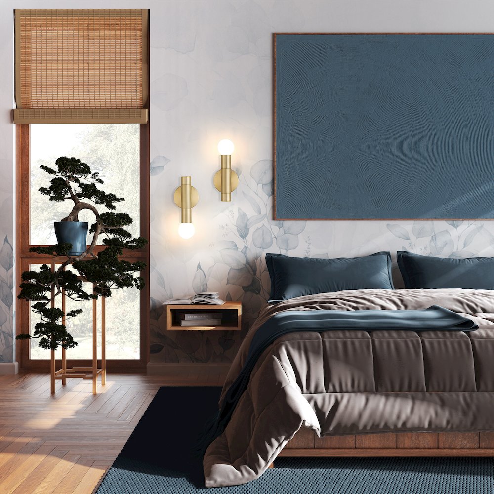 Z-Lite Stari 1 Light Wall Sconce in Modern Gold color, Steel frame