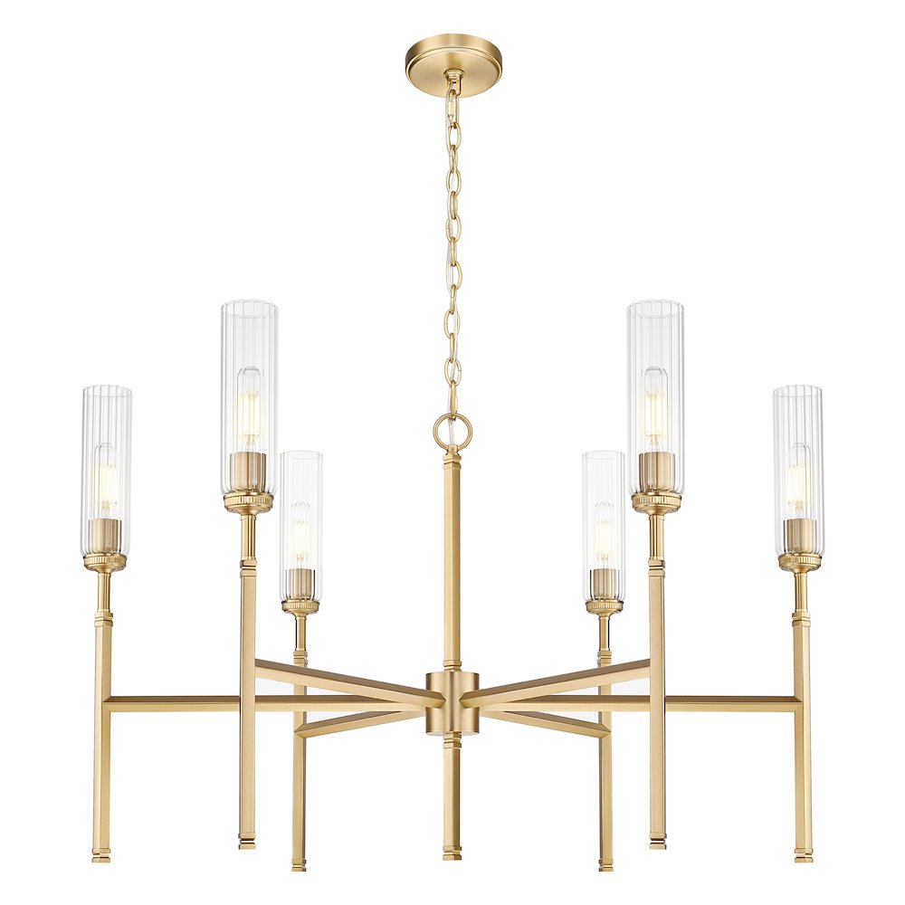Z-Lite 6 Light Chandelier, Modern Gold