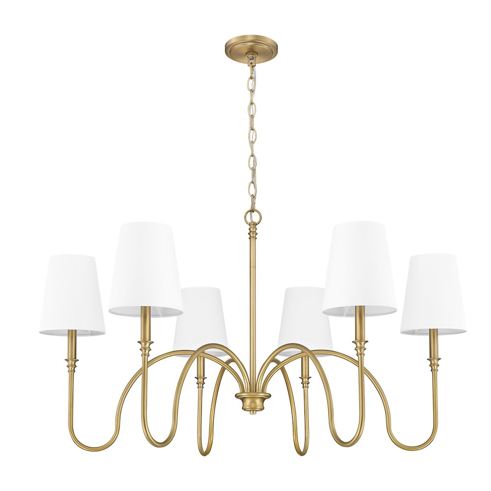 Z-Lite 6 Light Chandelier, Rubbed Brass