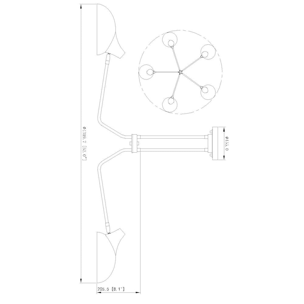 Z-Lite 5 Light Semi Flush Mount