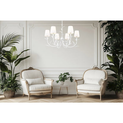 Z-Lite 6 Light Chandelier, Textured White