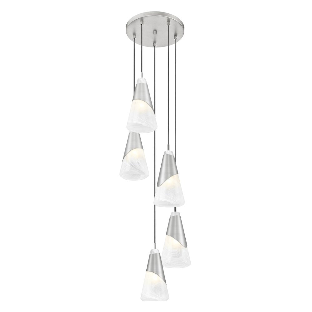 Z-Lite Aimie 5 Light Chandelier, Brushed Nickel