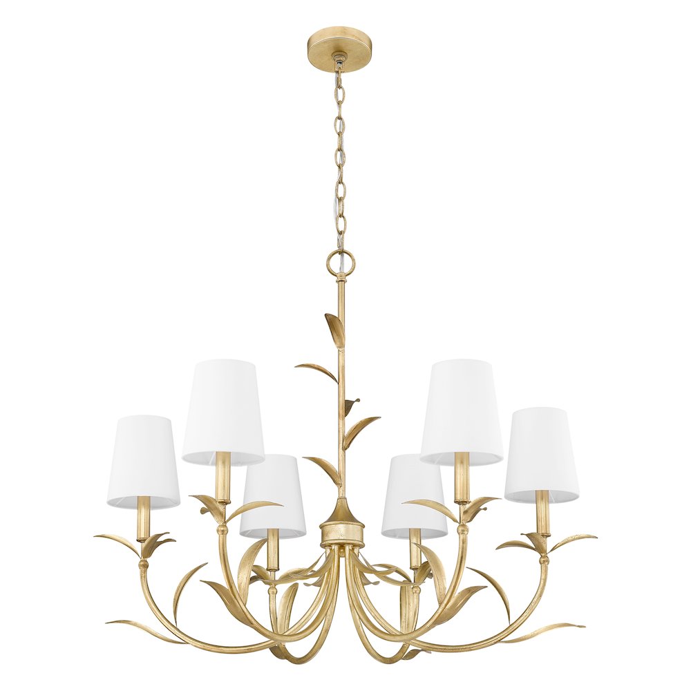 Z-Lite 6 Light Chandelier, Gold Leaf
