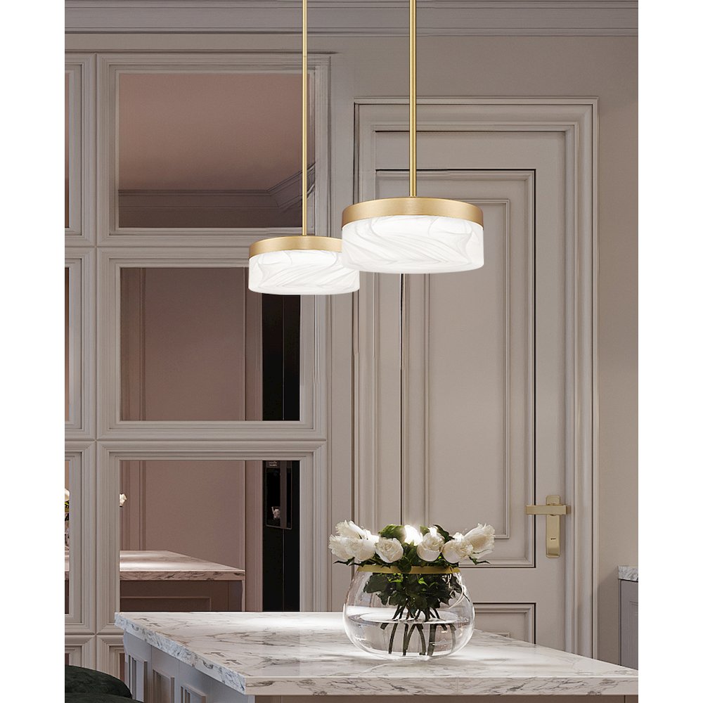Z-Lite 1 Light Pendant, Modern Gold