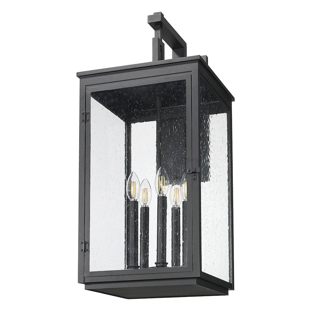 Z-Lite Hartwell 5 Light Outdoor Wall Light in Sand Black color, Aluminum frame