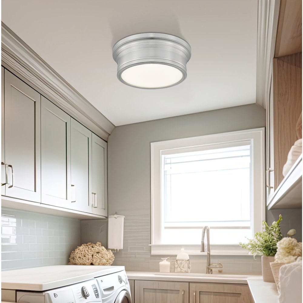 Z-Lite 1 Light Flush Mount, Brushed Nickel