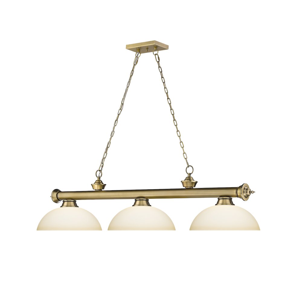 Z-Lite Cordon 3 Light Billiard, Steel Frame, Matte Opal Shade Color