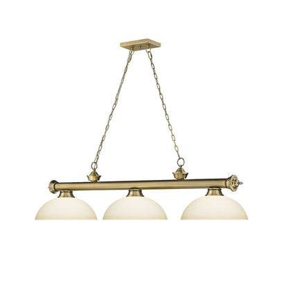 Z-Lite Cordon 3 Light Billiard, Steel Frame, Matte Opal Shade Color