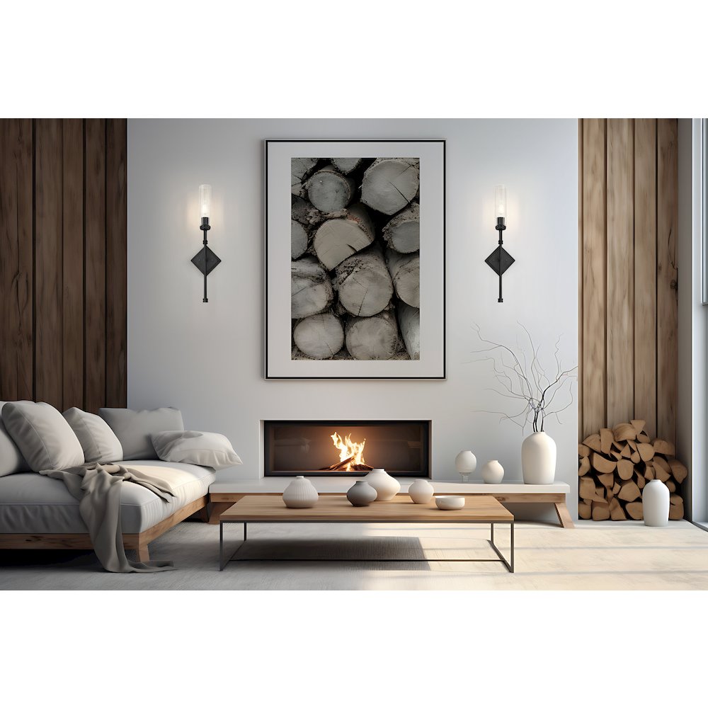 Z-Lite 1 Light Wall Sconce, Matte Black