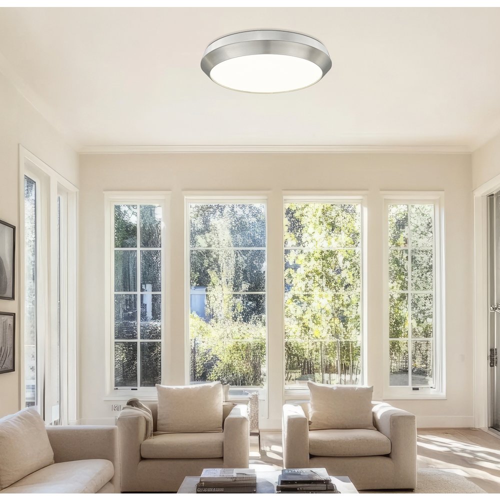 Z-Lite 1 Light Flush Mount, Brushed Nickel