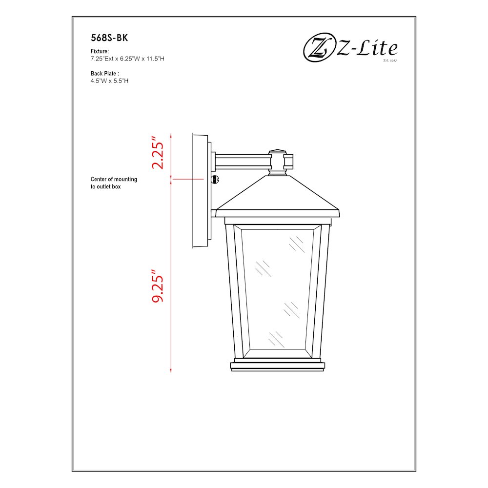 Z-Lite 1 Light Outdoor Wall Light